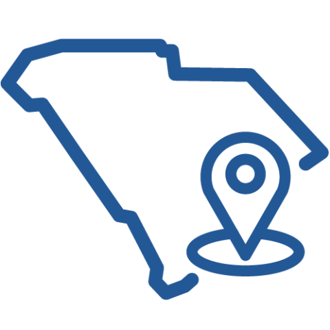 sc outline with location pin