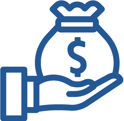 hand holding bag of money